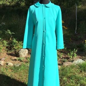 Vintage 60/70 Hostess Dressing Gown M teal green